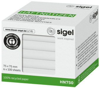 sigel Haftnotizen, 125 x 75 mm, blanko, weiß