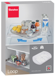 metaltex Plateau tournant Loop, plastique, transparent