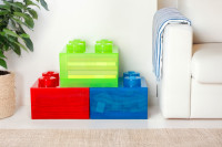 LEGO Brique de rangement STORAGE BRICK 4 TOP LID, bleu