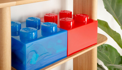LEGO Brique de rangement STORAGE BRICK 4 TOP LID, bleu