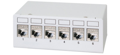 LogiLink Desktop Patch Panel Kat.6A, 4 Port, lichtgrau