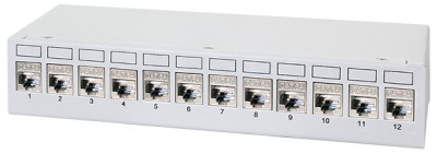 LogiLink Desktop Patch Panel Kat.6A, 4 Port, lichtgrau