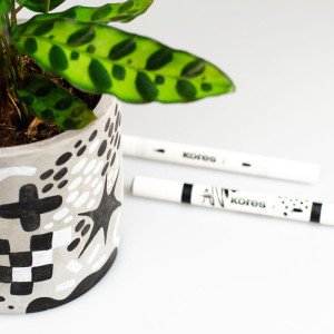 Kores Marqueur acrylique Duo, 2 pointes, set de 6, assorti