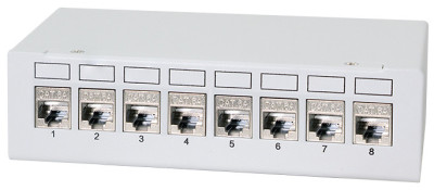 LogiLink Desktop Patch Panel Kat.6A, 8 Port, lichtgrau