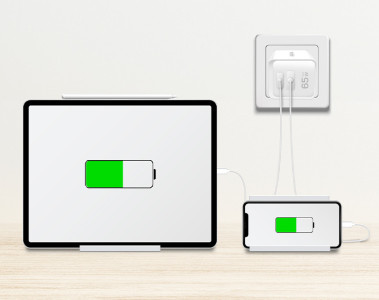 LogiLink USB-Steckdosenadapter, 1x USB-A, 1x USB-C, 65 Watt