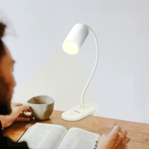 LogiLink LED-Leselampe mit Klemmfuß, weiß