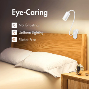 LogiLink LED-Leselampe mit Klemmfuß, weiß