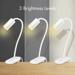 LogiLink LED-Leselampe mit Klemmfuß, weiß