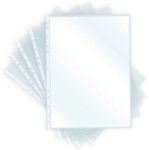 pavo Pochette perforée, A4, PP, 0,04 mm, transparent grainé pavo Pochette perforée, A4, PP, 0,04 mm, transparent grainé