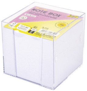 folia Zettelbox, Kunststoff, 90 x 90 mm, glasklar / weiß