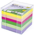 folia Zettelbox, Kunststoff, 90 x 90 mm, glasklar / farbig