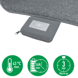 LEITZ Beheizbare Sitzauflage iComfi, grau