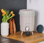 EDA Poubelle à compost BOKASHI, 8 litres, chaux/amande