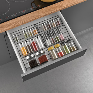 metaltex Porte-épices pour tiroir X-Pand, noir mat