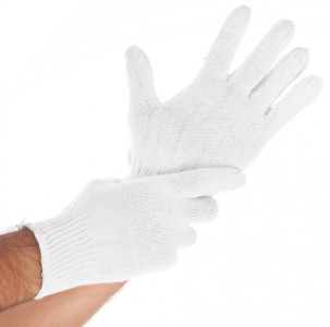 HYGONORM Gant en coton Cuff Light, L, blanc