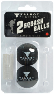 TALBOT torro Balle de squash, rapide, blister de 2, noir