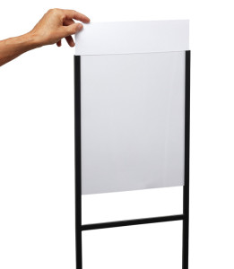 EUROPEL Porte-visuel sur pied, A3, métal, noir