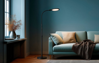 Hansa LED-Stehleuchte/-Leseleuchte ATRIA, matt-schwarz