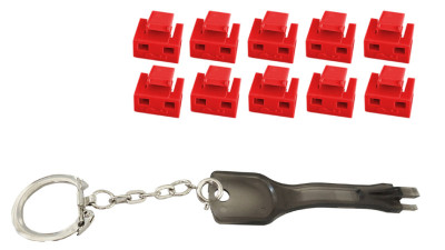 shiverpeaks Bloqueur de port RJ45 avec clé, rouge