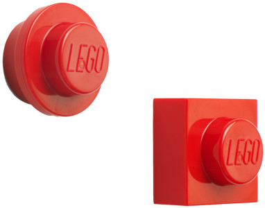 Restposten: LEGO Haftmagnet-Set, 2-teilig, rot