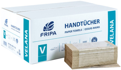 Fripa Essuie-mains VELANA, 250 x 230 mm, pli en V, marron