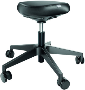 LEITZ Tabouret Ergo, roulettes et assise confortable, noir