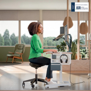 LEITZ Tabouret Ergo, roulettes et assise confortable, noir