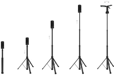 ANSMANN LED Akku-Arbeitsstrahler Triohead 7000R, mit Stativ