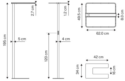 UNiLUX LED-Stehleuchte ATLAS, Höhe: 1.950 mm, schwarz