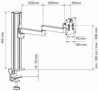 UNiLUX Monitorarm AXIO, Klemmbefestigung, schwarz