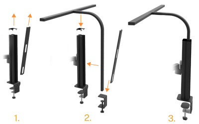 UNiLUX LED-Tischleuchte STRATA LUMINO SCREEN + Monitorarm