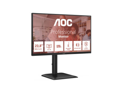 AOC : 24IN IPS FHD 300CD/ HDMI/VGA/DP/4USB/USB-B/HP/HAS