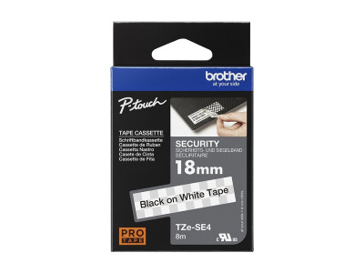 Brother : TZE-SE4 LAMINATED tape 18MM 8M RUBAN NOIR/BLANC