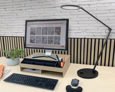 UNiLUX Lampe de bureau à LED OMEGA, sur pied, blanc