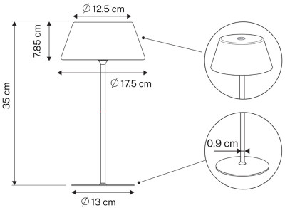 UNiLUX Lampe rechargeable à LED LOOMPA, sur pied, noir