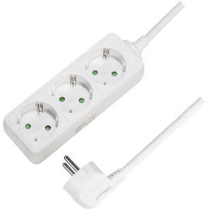LogiLink Steckdosenleiste, 3-fach, ohne Schalter, weiß