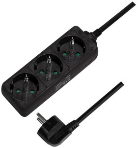 LogiLink Steckdosenleiste, 3-fach, ohne Schalter, weiß