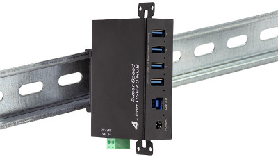 LogiLink USB 3.0 Industrie-Hub, 4-Port, schwarz