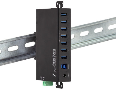 LogiLink USB 3.0 Industrie-Hub, 7-Port, schwarz