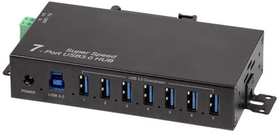 LogiLink USB 3.0 Industrie-Hub, 7-Port, schwarz