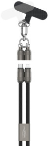 ANSMANN Bandoulière/câble smartphone, USB-C-Lightning, rose