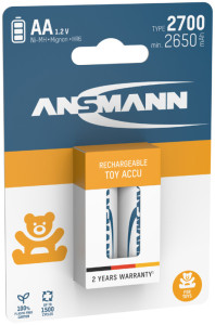 ANSMANN Pile rechargeable NiMH Toy, AA, 2.700 mAh, 2 pièces