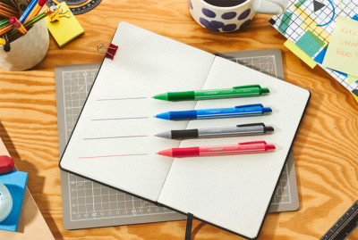 STABILO Stylo à bille rétractable pointball colorful, bleu