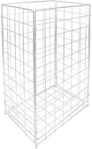 HYGOCLEAN Corbeille à déchets, maille en métal, 60 L, blanc