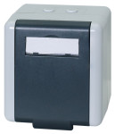 LogiLink Prise RJ45 cat.6A Outdoor, pour 2x RJ45, gris