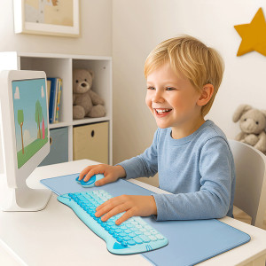 LogiLink Kinder Desktop Set KITTY, kabellos, blau