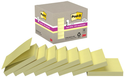 Post-it Bloc-notes super sticky Recycling Z-Notes, jaune