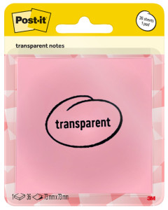 Post-it Bloc-notes Transparent Notes, bleu pastel