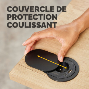 Fellowes Prise encastrée pour table Power Spot, type E, noir