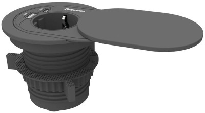 Fellowes Tisch-Einbausteckdose Power Spot, Typ F, weiß